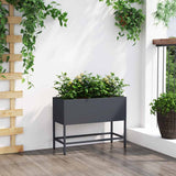 Raised Garden Planter Anthracite 60 x 26 x 45 cm Steel 865885