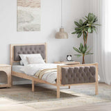 Bed Frame with Headboard Taupe 80 x 200 cm Solid Pine Wood 878432