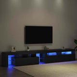 TV Cabinet 2 pcs Black Oak 260 x 37 x 40 cm Engineered Wood 3332506