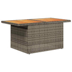9 Piece Garden Sofa Set with Cushions Grey Poly Rattan Acacia 3327469
