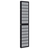 Room Divider 5 Panels Black Solid Wood Paulownia 358776