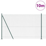 Outdoor Welded Wire Fence with Concrete Base 10 x 1.5 m Green 3352414