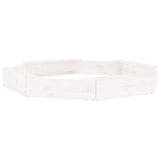Sandbox with Seats White Octagon Solid Wood Pine 825017