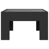 ZNTS Coffee Table with Infinity LED Black 50x50x30 cm 847603