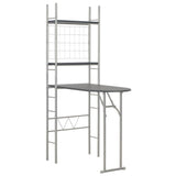 ZNTS 3 Piece Folding Dining Set with Storage Rack MDF and Steel Black 284404