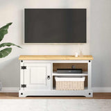 TV Cabinet Corona White 100 x 40 x 52 cm Solid Pine Wood 42021196