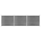 Fence Panel Set WPC 526x146 cm Grey 3070456