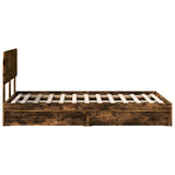 Storage Bed with Drawer Smoked Oak 120 x 190 cm Engineered Wood 3412301