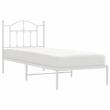 Metal Bed Frame without Mattress with Headboard White 90x200cm 353481