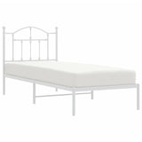 Metal Bed Frame without Mattress with Headboard White 80x200cm 353479