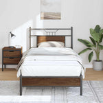 Bed Frame without Mattress Brown Oak 80x200 cm Engineered Wood 4106989