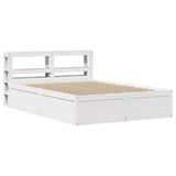 Bed Frame with Headboard White 140x190 cm Solid Wood Pine 3306355