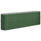 Garden Raised Bed Galvanised Steel 224x40x68 cm Green 318898