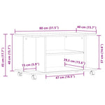 ZNTS TV Cabinet with Castors Old Wood 80x40x45 cm Engineered Wood 855790