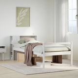 Bookcase Bed without Mattress White 90x190 cm Single Solid Wood Pine 3321991