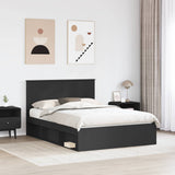 Bed Frame with Headboard Black 135 x 190 cm Solid Pine Wood 3411020