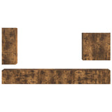 TV Wall Cabinet Set Wall-mounted 6 pcs Smoked Oak 3408948