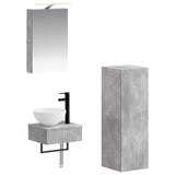 Bathroom Cabinet Set 4 pcs Concrete Grey 40 x 10.5 x 60.5 cm 3407362