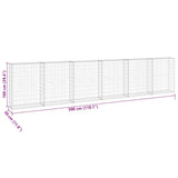 Gabion Wall with Covers Galvanised Steel 300x30x100 cm 147821