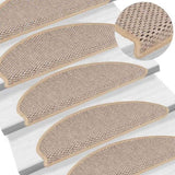 ZNTS Stair Mats Self-adhesive Sisal-Look 30 pcs 65x21x4 cm Light Beige 3365880