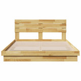 Bed Frame with Headboard without Mattress 160x200 cm Solid Wood Oak 3315740