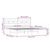 Metal Bed Frame without Mattress Sonoma Oak 180x200 cm Super King 4017106