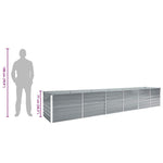 Garden Raised Bed Galvanised Steel 480x80x77 cm Grey 47068