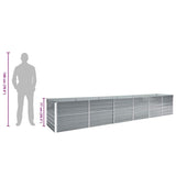 Garden Raised Bed Galvanised Steel 480x80x77 cm Grey 47068
