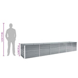 Garden Raised Bed Galvanised Steel 480x80x77 cm Grey 47068