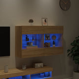 TV Wall Cabinet with LED Lights Sonoma Oak 98.5x30x60.5 cm 837108