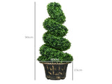 Set of 2 Artificial Plants, Topiary Spiral Boxwood Trees with Pot, for Home Indoor Outdoor Decor, T3398P344376
