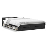 Bed Frame with Drawers without Mattress Black 160x200 cm 3280735