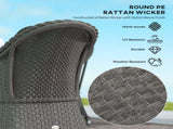 Four-Piece Rattan Sofa Set, with Glass-Top Table - Light Grey T3398P318592