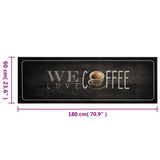 Kitchen Rug Washable Coffee Text 60x180 cm Velvet 4005591