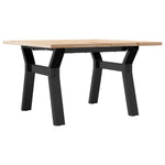 ZNTS Coffee Table Y-Frame 70x70x40 cm Solid Wood Pine and Steel 3282705