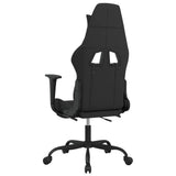 Massage Gaming Chair with Footrest Black and Taupe Fabric 345482