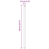 Fence Post 12 pcs Grey 120 cm Powder-coated steel 42012760