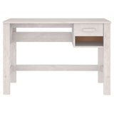 ZNTS Desk HAMAR White 110x40x75 cm Solid Wood Pine 340457