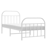 Metal Bed Frame without Mattress with Footboard White 90x190cm 353694