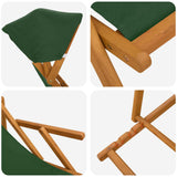 Deck Chair 2 pcs 3 Position Solid Eucalyptus Wood Green 3407812
