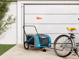 Pet Bike Trailer Blue and Grey Oxford Fabric and Iron 93904