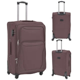 3 Piece Soft Case Trolley Set Coffee 91318