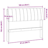 Upholstered Headboard Light Grey 100 cm Solid Pine Wood 879248