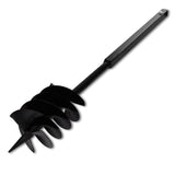Ground Drill with Handle Auger Bit 180 mm Three Spirals Steel Black 141027