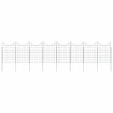 Pond Fence Set 8 pcs Green 50 x 80 cm Steel 42017319