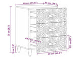 Sideboard with Drawer White 40 x 33.5 x 75 cm Solid Mango Wood 4018391