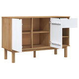 Sideboard OTTA Brown and White 114x43x73.5 cm Solid Wood Pine 351302