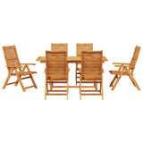 Garden Dining Set Folding 7 pcs Brown Solid Acacia Wood 3375721