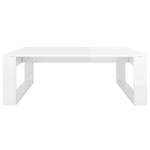 ZNTS Coffee Table High Gloss White 100x100x35 cm Engineered Wood 808636