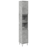 Bathroom Cabinet Concrete Grey 30x30x190 cm Engineered Wood 857198